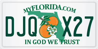 FL license plate DJQX27
