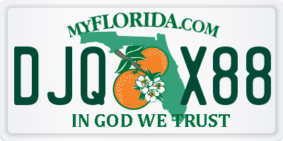 FL license plate DJQX88
