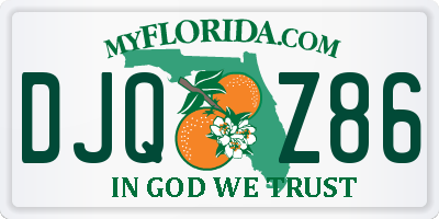 FL license plate DJQZ86