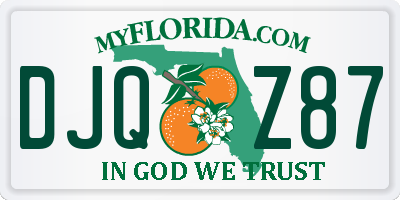 FL license plate DJQZ87