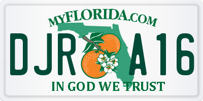 FL license plate DJRA16