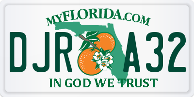 FL license plate DJRA32