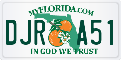 FL license plate DJRA51