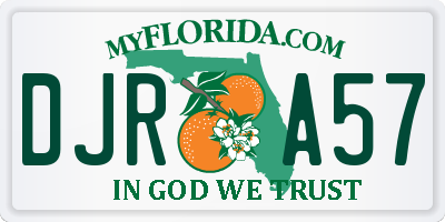 FL license plate DJRA57