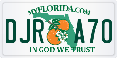 FL license plate DJRA70