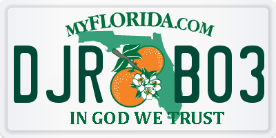 FL license plate DJRB03