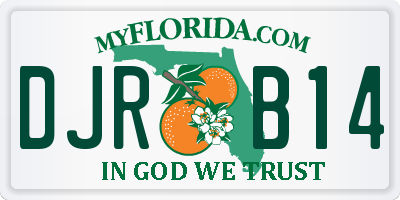FL license plate DJRB14
