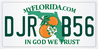 FL license plate DJRB56