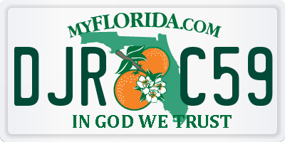 FL license plate DJRC59