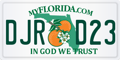 FL license plate DJRD23