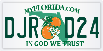 FL license plate DJRD24