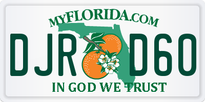 FL license plate DJRD60