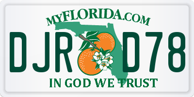 FL license plate DJRD78