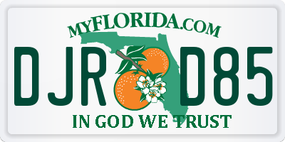 FL license plate DJRD85
