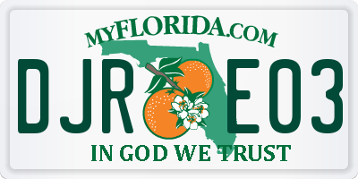 FL license plate DJRE03