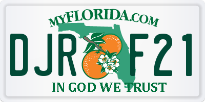 FL license plate DJRF21