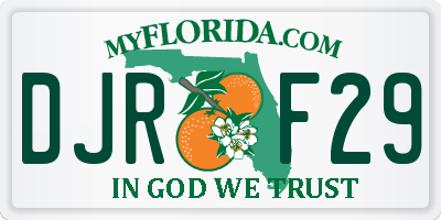 FL license plate DJRF29