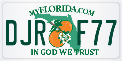 FL license plate DJRF77