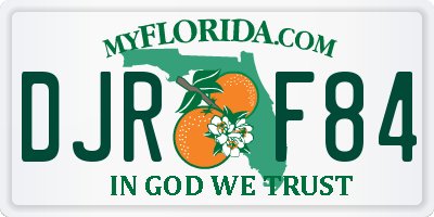 FL license plate DJRF84