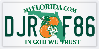 FL license plate DJRF86