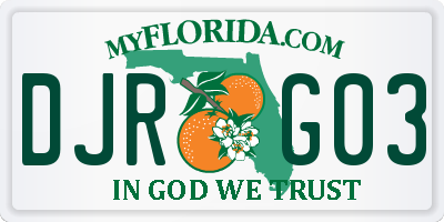 FL license plate DJRG03