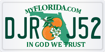 FL license plate DJRJ52