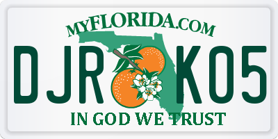 FL license plate DJRK05