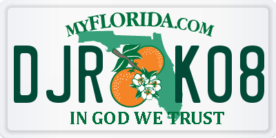 FL license plate DJRK08