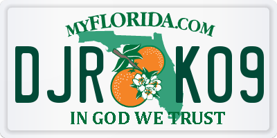 FL license plate DJRK09