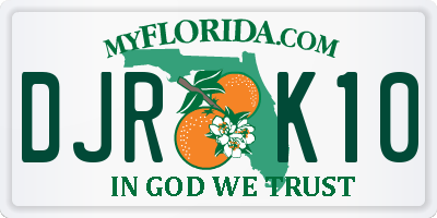 FL license plate DJRK10