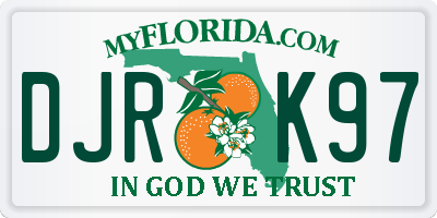 FL license plate DJRK97