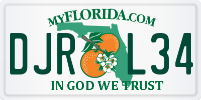 FL license plate DJRL34