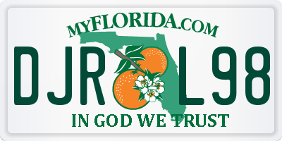 FL license plate DJRL98