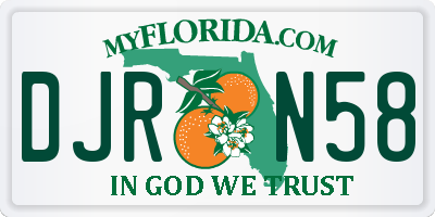 FL license plate DJRN58