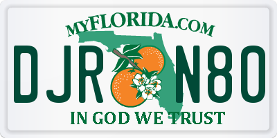 FL license plate DJRN80