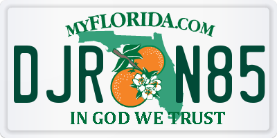 FL license plate DJRN85