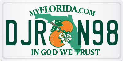 FL license plate DJRN98