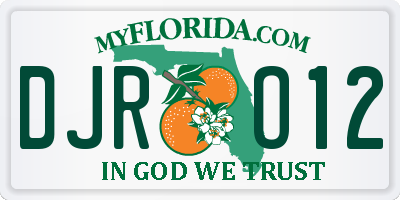 FL license plate DJRO12