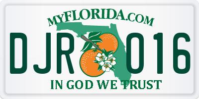 FL license plate DJRO16