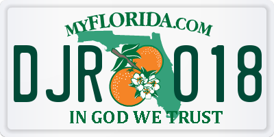 FL license plate DJRO18