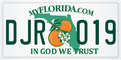 FL license plate DJRO19