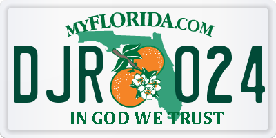 FL license plate DJRO24