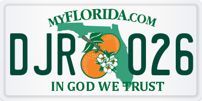 FL license plate DJRO26