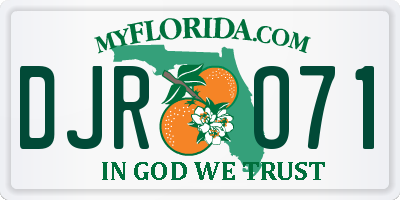 FL license plate DJRO71