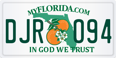 FL license plate DJRO94