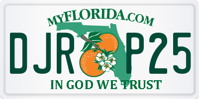 FL license plate DJRP25
