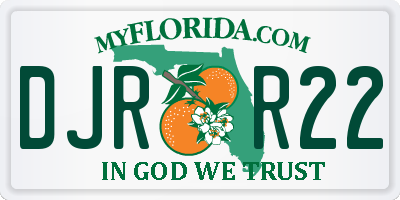 FL license plate DJRR22