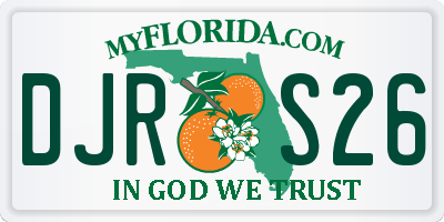 FL license plate DJRS26