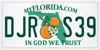 FL license plate DJRS39