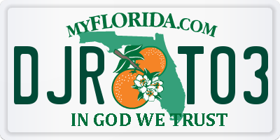 FL license plate DJRT03